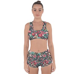 Christmas Pattern Racerback Boyleg Bikini Set