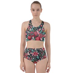 Christmas Pattern Racer Back Bikini Set