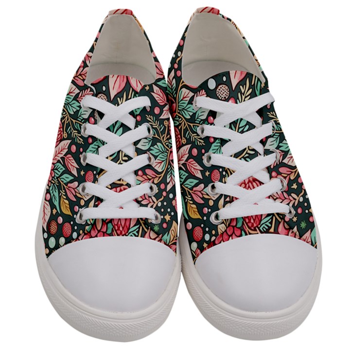 Christmas pattern Men s Low Top Canvas Sneakers