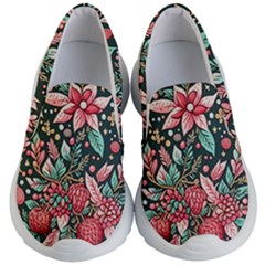 Christmas Pattern Kids Lightweight Slip Ons