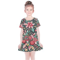 Christmas Pattern Kids  Simple Cotton Dress