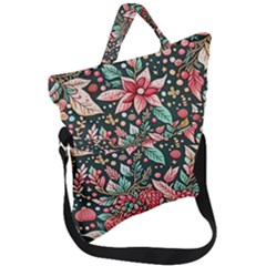 Christmas Pattern Fold Over Handle Tote Bag