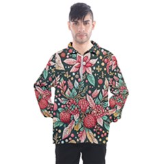 Christmas Pattern Men s Half Zip Pullover by Valentinaart