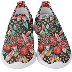 Christmas Pattern Kids  Slip On Sneakers by Valentinaart