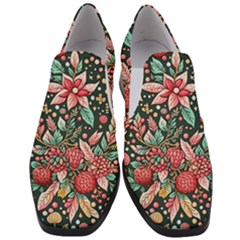 Christmas Pattern Women Slip On Heel Loafers by Valentinaart