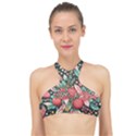 Christmas pattern High Neck Bikini Top View1