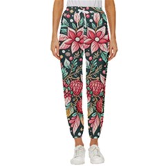 Christmas Pattern Women s Cropped Drawstring Pants