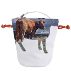 Brown Cow T- Shirt Brown Cow Painting Within A Cow Silhouette Outline T- Shirt Yoga Reflexion Pose T- Shirtyoga Reflexion Pose T- Shirt Drawstring Bucket Bag by hizuto