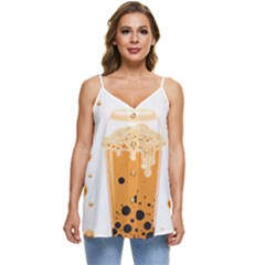 Bubble Tea Lover T- Shirt Bubble Tea Love T- Shirt Yoga Reflexion Pose T- Shirtyoga Reflexion Pose T- Shirt Casual Spaghetti Strap Chiffon Top