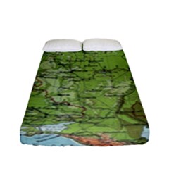 Map Earth World Russia Europe Fitted Sheet (full/ Double Size) by Bangk1t