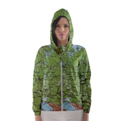 Map Earth World Russia Europe Women s Hooded Windbreaker