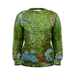 Map Earth World Russia Europe Women s Sweatshirt