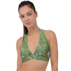 Map Earth World Russia Europe Halter Plunge Bikini Top by Bangk1t