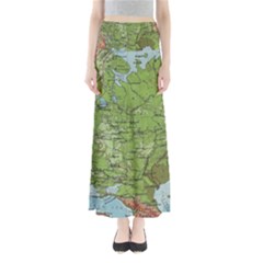 Map Earth World Russia Europe Full Length Maxi Skirt by Bangk1t