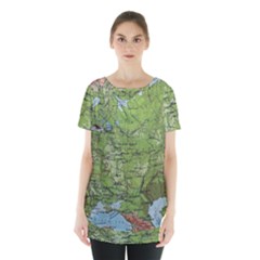 Map Earth World Russia Europe Skirt Hem Sports Top by Bangk1t