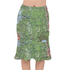 Map Earth World Russia Europe Short Mermaid Skirt by Bangk1t