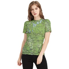 Map Earth World Russia Europe Women s Short Sleeve Rash Guard