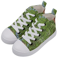 Map Earth World Russia Europe Kids  Mid-top Canvas Sneakers by Bangk1t