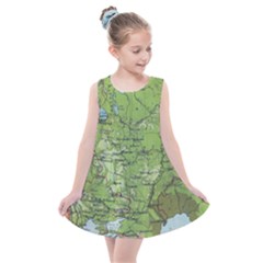 Map Earth World Russia Europe Kids  Summer Dress by Bangk1t