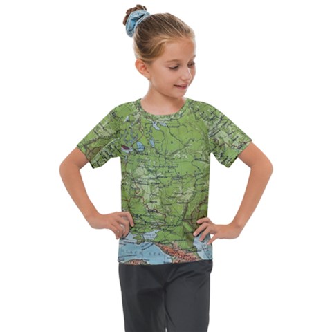 Map Earth World Russia Europe Kids  Mesh Piece T-shirt by Bangk1t