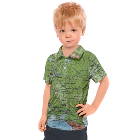 Map Earth World Russia Europe Kids  Polo T-shirt by Bangk1t