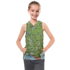 Map Earth World Russia Europe Kids  Sleeveless Hoodie by Bangk1t