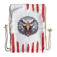 Usa Soccer T- Shirt U S A Patriotic American Flag Soccer Ball Football T- Shirt (1) Drawstring Bag (large) by ZUXUMI