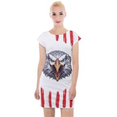 Usa Soccer T- Shirt U S A Patriotic American Flag Soccer Ball Football T- Shirt (1) Cap Sleeve Bodycon Dress