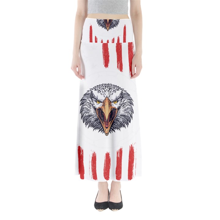 Usa Soccer T- Shirt U S A Patriotic American Flag Soccer Ball Football T- Shirt (1) Full Length Maxi Skirt