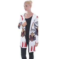 Usa Soccer T- Shirt U S A Patriotic American Flag Soccer Ball Football T- Shirt (1) Longline Hooded Cardigan by ZUXUMI