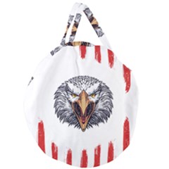 Usa Soccer T- Shirt U S A Patriotic American Flag Soccer Ball Football T- Shirt (1) Giant Round Zipper Tote by ZUXUMI