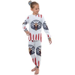 Usa Soccer T- Shirt U S A Patriotic American Flag Soccer Ball Football T- Shirt (1) Kids  Long Sleeve Set  by ZUXUMI