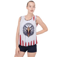 Usa Soccer T- Shirt U S A Patriotic American Flag Soccer Ball Football T- Shirt (1) Bubble Hem Chiffon Tank Top by ZUXUMI