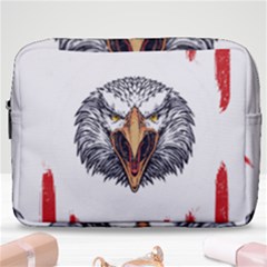 Usa Soccer T- Shirt U S A Patriotic American Flag Soccer Ball Football T- Shirt (1) Make Up Pouch (large) by ZUXUMI