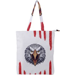 Usa Soccer T- Shirt U S A Patriotic American Flag Soccer Ball Football T- Shirt (1) Double Zip Up Tote Bag by ZUXUMI