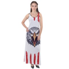 Usa Soccer T- Shirt U S A Patriotic American Flag Soccer Ball Football T- Shirt (1) Sleeveless Velour Maxi Dress by ZUXUMI