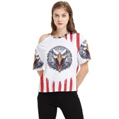 Usa Soccer T- Shirt U S A Patriotic American Flag Soccer Ball Football T- Shirt (1) One Shoulder Cut Out T-shirt