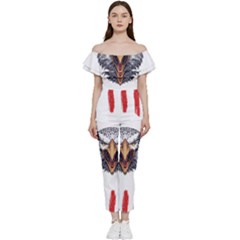 Usa Soccer T- Shirt U S A Patriotic American Flag Soccer Ball Football T- Shirt (1) Bardot Ruffle Jumpsuit