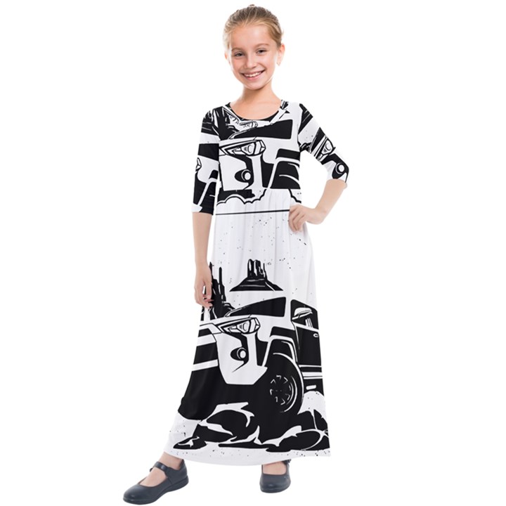 Candyuplanet T- Shirt4 Runner   Monument Valley T- Shirt Yoga Reflexion Pose T- Shirtyoga Reflexion Pose T- Shirt Kids  Quarter Sleeve Maxi Dress