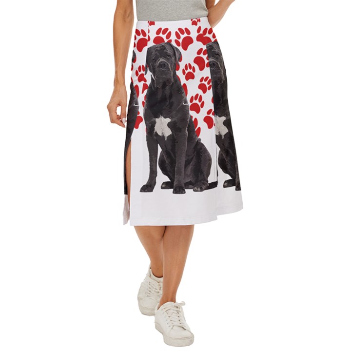 Cane Corso Gifts T- Shirt Cool Cane Corso Valentine Heart Paw Cane Corso Dog Lover Valentine Costume Yoga Reflexion Pose T- Shirtyoga Reflexion Pose T- Shirt Midi Panel Skirt