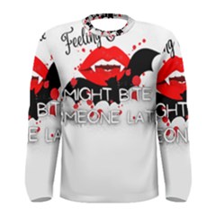 Vampire T- Shirt Feeling Cute Might Bite Someone Later T- Shirt Men s Long Sleeve T-shirt by ZUXUMI