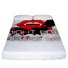 Vampire T- Shirt Feeling Cute Might Bite Someone Later T- Shirt Fitted Sheet (king Size) by ZUXUMI