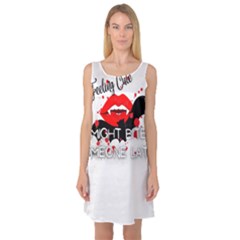 Vampire T- Shirt Feeling Cute Might Bite Someone Later T- Shirt Sleeveless Satin Nightdress by ZUXUMI