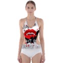 Vampire T- Shirt Feeling Cute Might Bite Someone Later T- Shirt Cut-Out One Piece Swimsuit View1