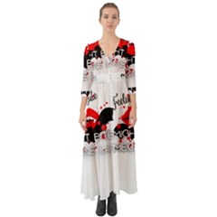 Vampire T- Shirt Feeling Cute Might Bite Someone Later T- Shirt Button Up Boho Maxi Dress by ZUXUMI