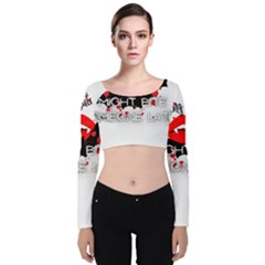 Vampire T- Shirt Feeling Cute Might Bite Someone Later T- Shirt Velvet Long Sleeve Crop Top by ZUXUMI