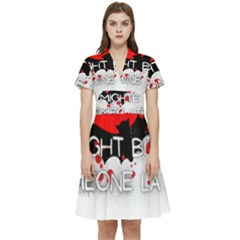 Vampire T- Shirt Feeling Cute Might Bite Someone Later T- Shirt Short Sleeve Waist Detail Dress by ZUXUMI