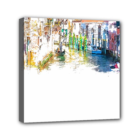 Venice T- Shirt Venice Voyage Art Digital Painting Watercolor Discovery T- Shirt (1) Mini Canvas 6  X 6  (stretched) by ZUXUMI