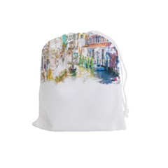 Venice T- Shirt Venice Voyage Art Digital Painting Watercolor Discovery T- Shirt (1) Drawstring Pouch (large) by ZUXUMI