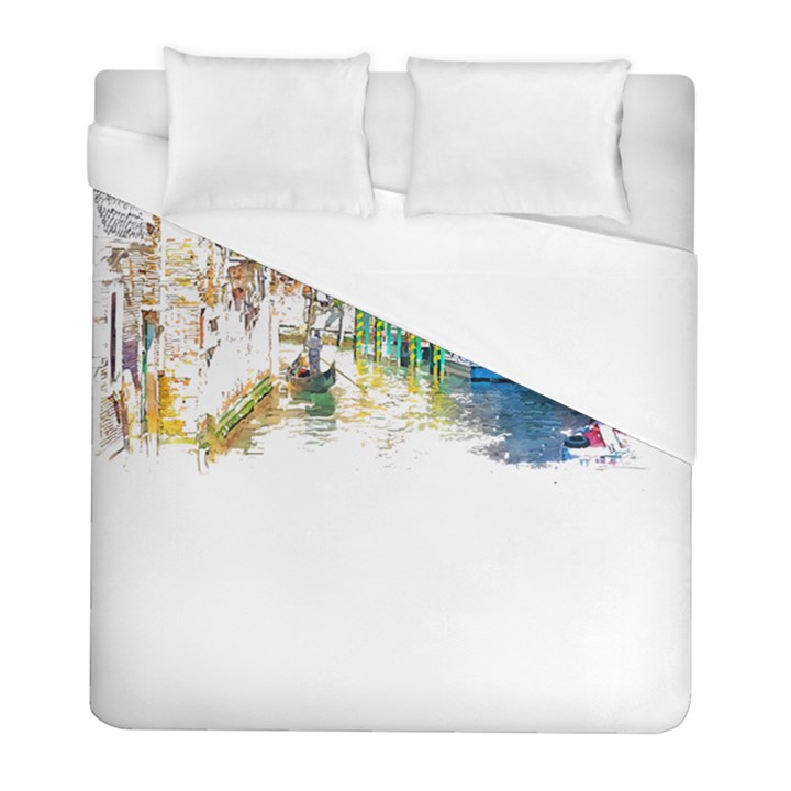 Venice T- Shirt Venice Voyage Art Digital Painting Watercolor Discovery T- Shirt (1) Duvet Cover (Full/ Double Size)